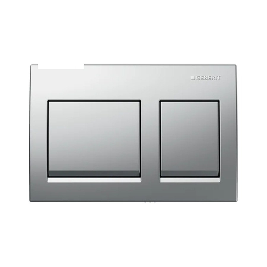 Alpha Rect Dual Flush Plate — Bright Chrome